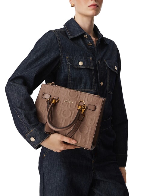 MANHATTAN Handtasche mit abnehmbarem Schulterriemen Mokka - Damentaschen