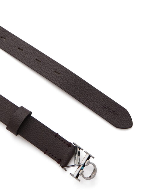 FACTED CK BUCKLE Lederg&uuml;rtel Fudge/gl&auml;nzendes Nickel - G&uuml;rtel