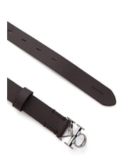 CALVIN KLEIN FACTED CK BUCKLE Lederg&uuml;rtel Fudge/gl&auml;nzendes Nickel - G&uuml;rtel - 2