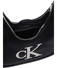 CALVIN KLEIN BOLD CK Schultertasche mit Schultergurt Schwarz/Wei&szlig; - Damentaschen - 5