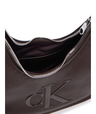 CALVIN KLEIN BOLD CK Schultertasche mit Schultergurt k&ouml;stliches/antikes Silber - Damentaschen - 5