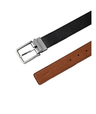 CALVIN KLEIN WARMTH BUCKLE Lederg&uuml;rtel schwarz/ck dunkelbraun/antik s - G&uuml;rtel - 2