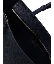 FURLA AVA Mittelgro&szlig;e Einkaufstasche aus Leder Tintenblau + Tintenblau innen. - Damentaschen - 4