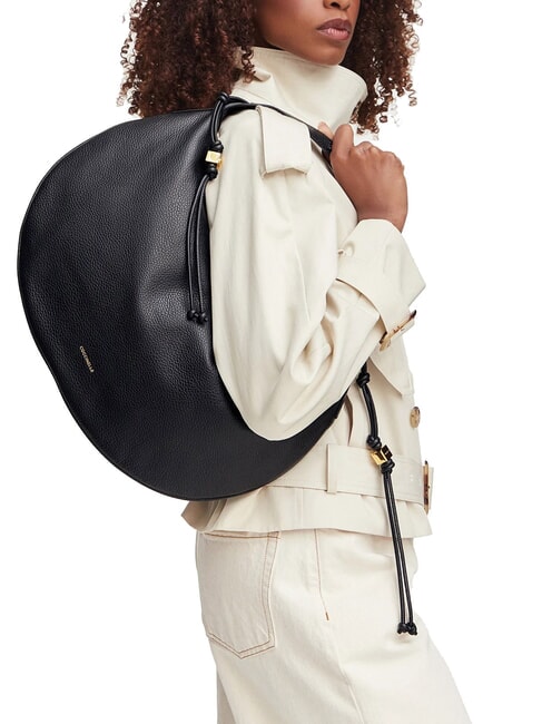 THESS Schultertasche, Leder Schwarz - Damentaschen