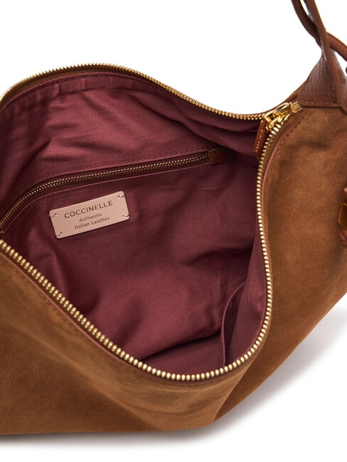 THESS SUEDE BIM Maxi-Schultertasche aus Leder Cognac - Damentaschen