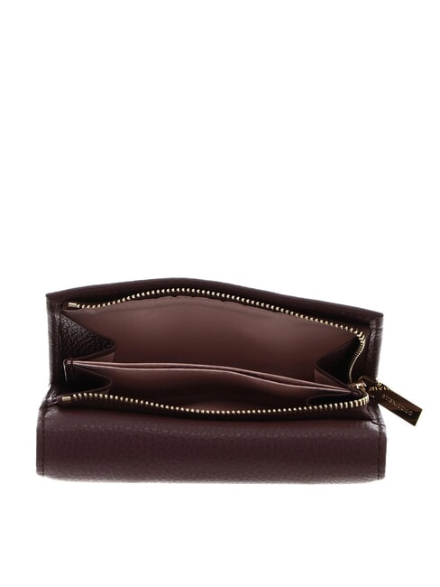 METALLIC SOFT Bifold-Brieftasche aus geh&auml;mmertem Leder Beere - Brieftaschen Damen