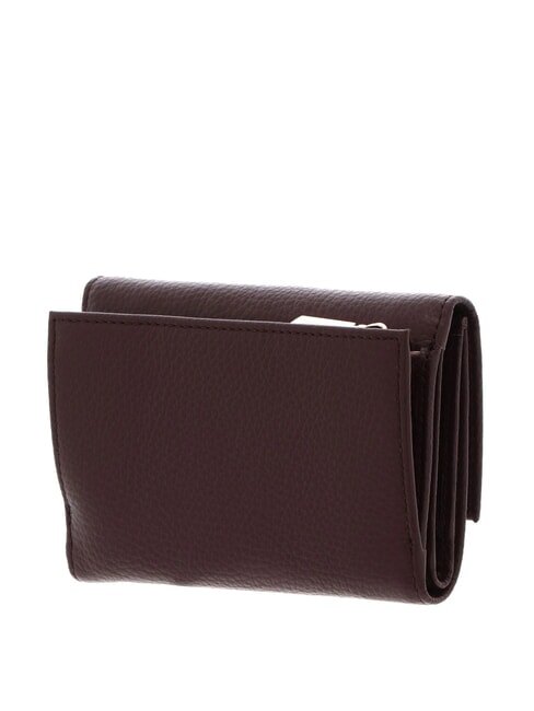 METALLIC SOFT Bifold-Brieftasche aus geh&auml;mmertem Leder Beere - Brieftaschen Damen