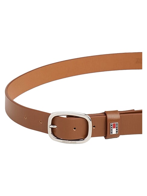 TOMMY JEANS OVAL  Verk&uuml;rzbarer Lederg&uuml;rtel Cognac - G&uuml;rtel