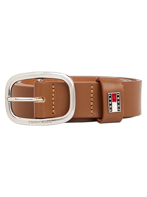 TOMMY JEANS OVAL  Verk&uuml;rzbarer Lederg&uuml;rtel Cognac - G&uuml;rtel