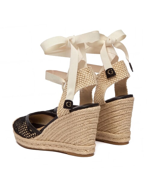 CHEYIN Espadrille-Sandalen mit 10 cm Absatz schwarz nat&uuml;rlich - Damenschuhe
