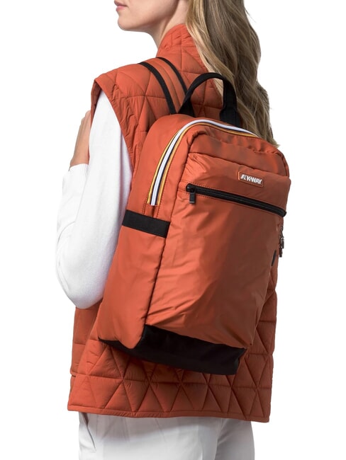 MID LAON Wasserabweisender Nylon-Rucksack orange-br&auml;unlich - Rucks&auml;cke f&uuml;r Schule &amp; Freizeit
