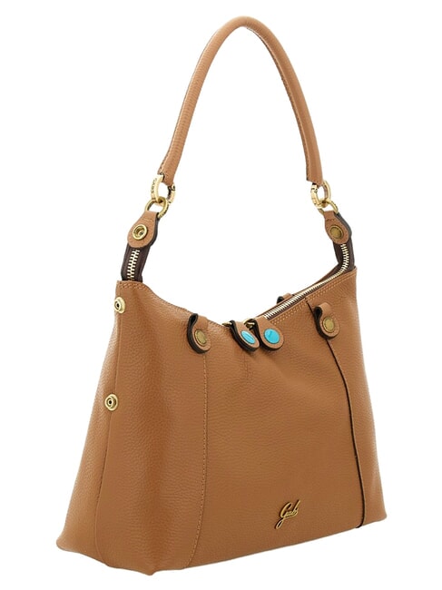 THAMARA PLUS Mittelgro&szlig;e Schultertasche aus Leder L&ouml;we/Gams - Damentaschen