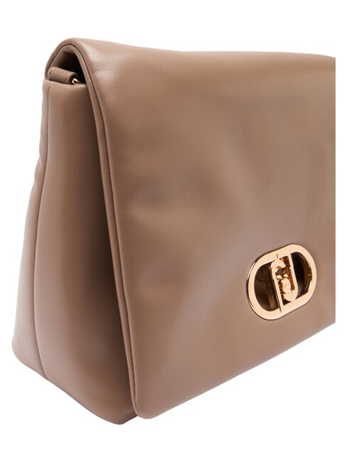 LAPUFFY Schultertasche mit Schultergurt Mokka - Damentaschen