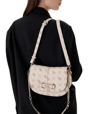 GUESS CARRIE Schultertasche mit Schultergurt Vanille-Logo - Damentaschen - 2