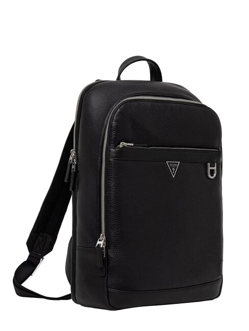 MONACO Lederrucksack SCHWARZ - Rucks&auml;cke f&uuml;r Schule &amp; Freizeit
