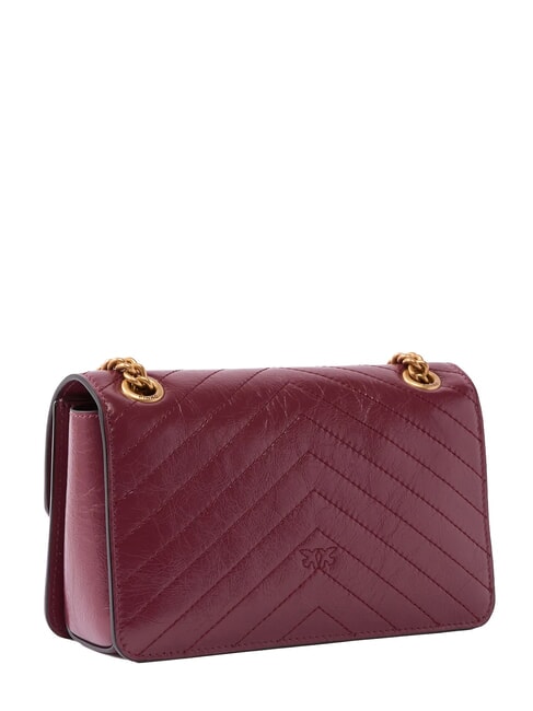 LOVE ONE LIGHT Mini-Stepptasche aus Leder intensives Johannisbeer-Antikgold - Damentaschen