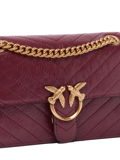 LOVE ONE LIGHT Mini-Stepptasche aus Leder intensives Johannisbeer-Antikgold - Damentaschen