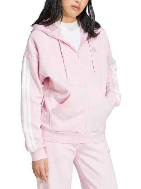 3 STRIPES Kapuzenpulli mit Rei&szlig;verschluss Rosa - Sweatshirts Damen