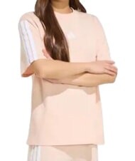 ADIDAS 3 STRIPES Kurzarm-T-Shirt aus reiner Baumwolle Rosa - T-Shirts und Tops f&uuml;r Damen - 3