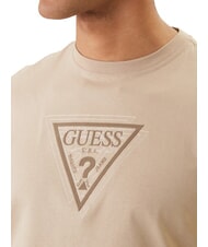 GUESS TERRY LOGO Baumwoll-T-Shirt neutraler Sand - Herren-T-Shirts - 3