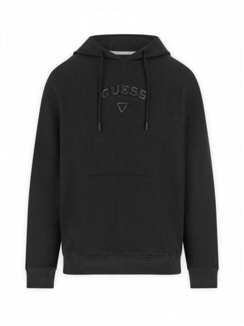 TEXTURED PATCH LOGO Kapuzenpullover jetbla - Sweatshirts Herren