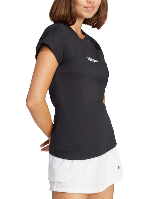 LINEAR Kurzarm-T-Shirt aus reiner Baumwolle Schwarz - T-Shirts und Tops f&uuml;r Damen