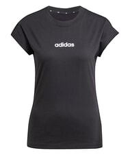 ADIDAS LINEAR Kurzarm-T-Shirt aus reiner Baumwolle Schwarz - T-Shirts und Tops f&uuml;r Damen - 4