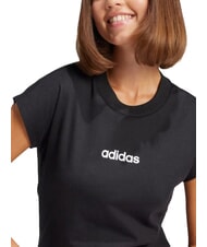 ADIDAS LINEAR Kurzarm-T-Shirt aus reiner Baumwolle Schwarz - T-Shirts und Tops f&uuml;r Damen - 5