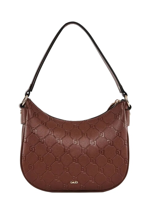 LEA Mini-Hobo-Schultertasche mit Schultergurt BRAUN - Damentaschen
