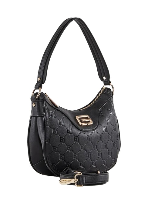 LEA Mini-Hobo-Schultertasche mit Schultergurt SCHWARZ - Damentaschen