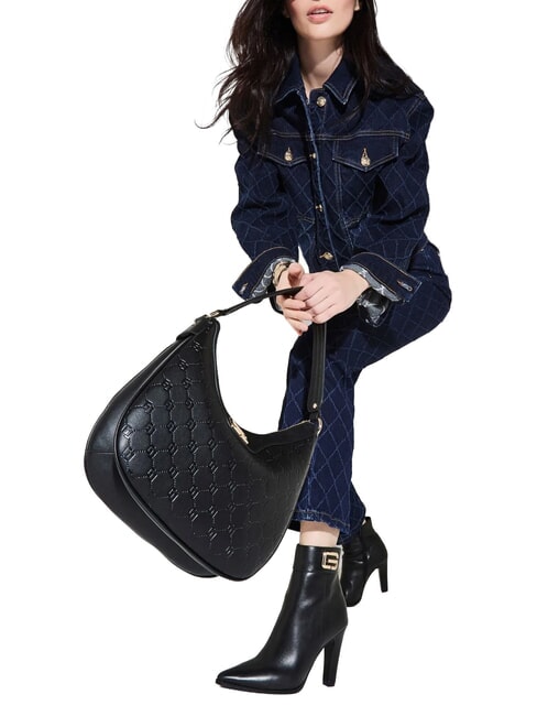 LEA Hobo-Schultertasche mit Schultergurt SCHWARZ - Damentaschen