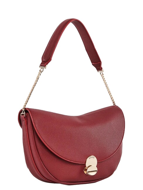 EVELYN Schultertasche mit Metalllogo ROT - Damentaschen