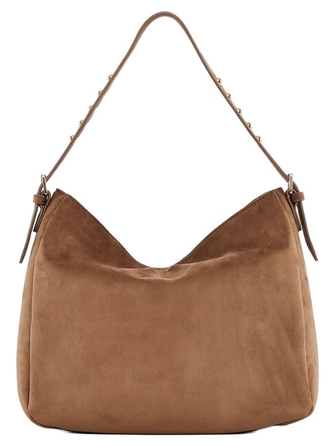 GRETA SUEDE Schultertasche mit Anh&auml;nger Sand - Damentaschen