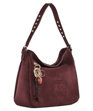 GAUD&Igrave; GRETA SUEDE Schultertasche mit Anh&auml;nger Burgund - Damentaschen - 2