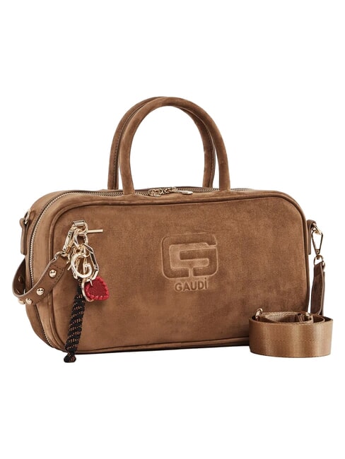 GRETA SUEDE Handtasche mit Schulterriemen und Anh&auml;nger Sand - Damentaschen