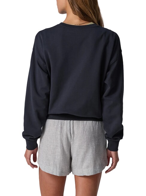 DAILY Geripptes Sweatshirt aus reiner Baumwolle versunkenes Blau - Sweatshirts Damen