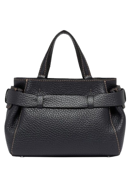 MIRANDA Lederhandtasche mit Schulterriemen Schwarz - Damentaschen