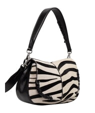 GIANNI CHIARINI HELENA ROUND Lederhandtasche mit Schulterriemen schwarz-wei&szlig;es Zebra - Damentaschen - 2
