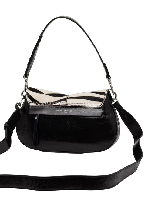HELENA ROUND Lederhandtasche mit Schulterriemen schwarz-wei&szlig;es Zebra - Damentaschen
