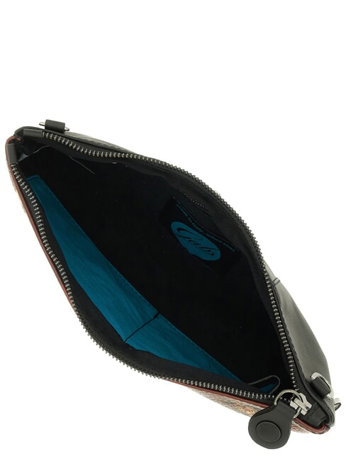 BEYONCE Lederclutch mit Schulterriemen weltweit Katzen rot - Damentaschen