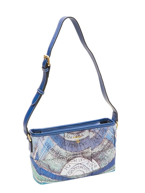PLANETARIUM Mini-Schultertasche Aquamarin/Marineblau - Damentaschen