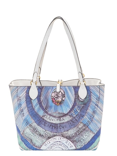 PLANETARIUM Doppelseitiger Shopper Wei&szlig;/Aquamarin - Damentaschen