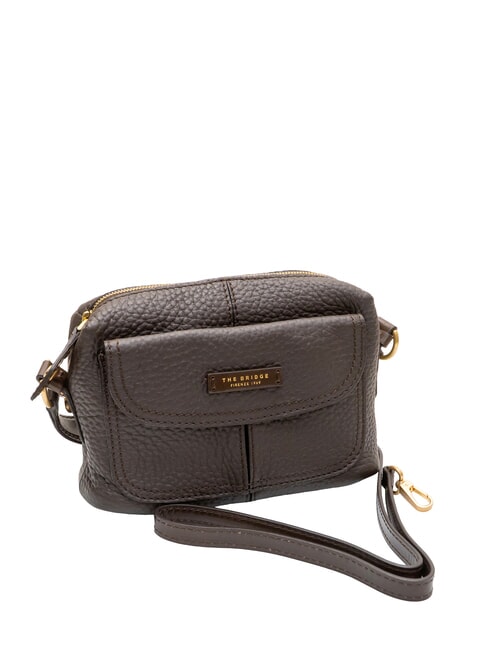 MARTINA Mini-Handtasche mit Schulterriemen Mokka mit Gold - Damentaschen
