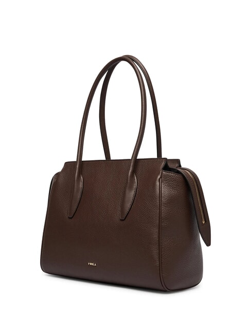 AMBRA Schultertasche, Leder Schokolade - Damentaschen