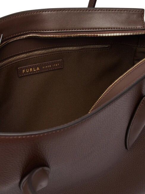AMBRA Schultertasche, Leder Schokolade - Damentaschen