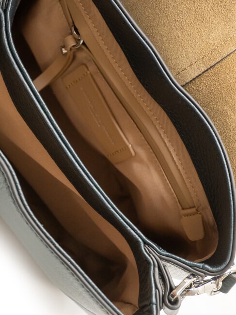 HELENA ROUND Schultertasche mit Schultergurt Samtgr&uuml;n - Damentaschen