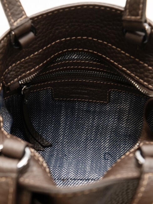 MIRANDA Lederhandtasche mit Schulterriemen ausgedr&uuml;ckt - Damentaschen