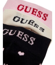 GUESS HEART 3er-Pack Socken Korallenschwarze Tulpe er - Unisex-Socken - 3