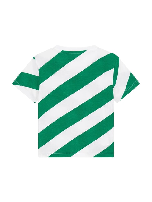 KID Baumwoll-T-Shirt Oliven-Diagonalstreifen - Kinder-T-Shirt