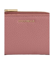 COCCINELLE METALLIC SOFT Kleine Geldb&ouml;rse aus Leder Winterrose - Brieftaschen Damen - 3